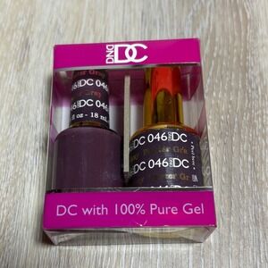 DND DC 046 Powder Gray Gel Polish and Matching Lacquer Set 18ml